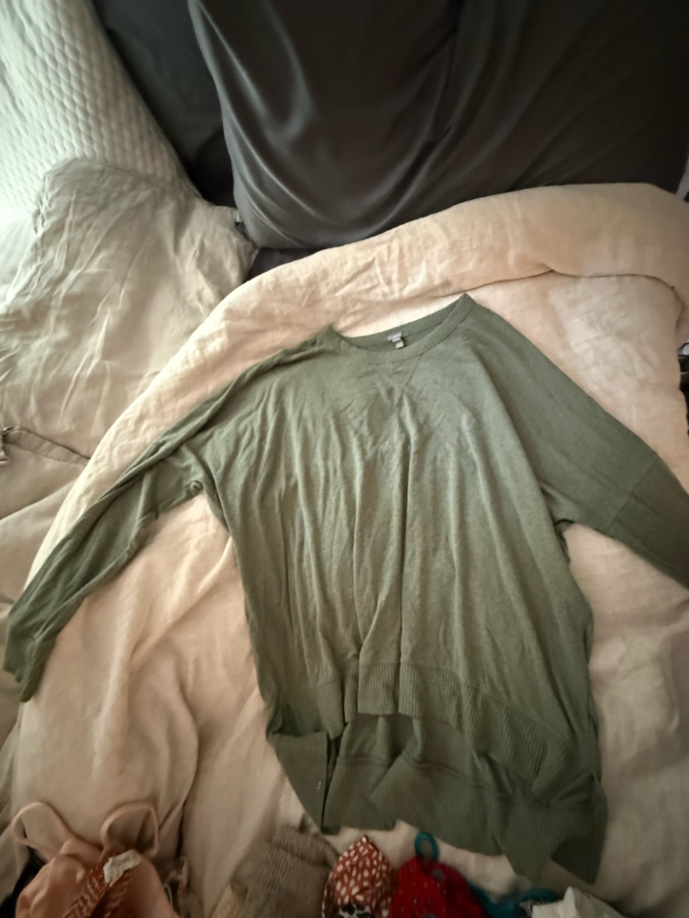 aerie Olive Green Lightweight Knit Pullover